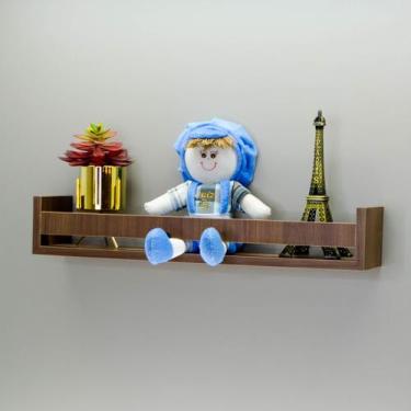 Imagem de Prateleira MDF marrom em U Quarto bebe infantil apoio 60cm - Norte Des