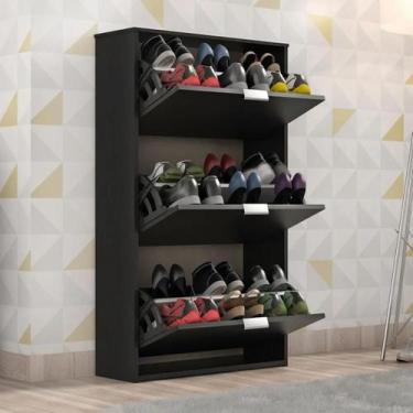 Imagem de Sapateira Basculante Organizadora Multiuso Armário 3 portas - 4D, Onix