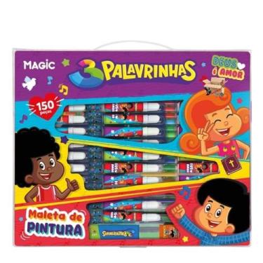 Imagem de KIT Escolar Infantil Maleta Estojo De Pintura - Canetinhas - Aquarela 