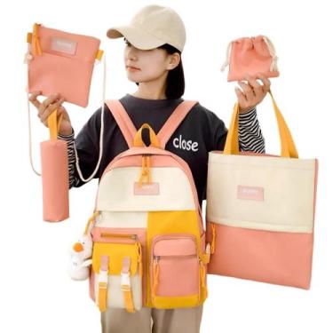 Imagem de Kit 5 Bolsas Mochila Masculina feminina Escolar Casual Multiuso - SMAC