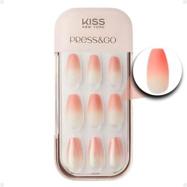 Imagem de Unha Postiça Autocolante Kiss Ny Press&Go Grapefruit Ade KPNC02K