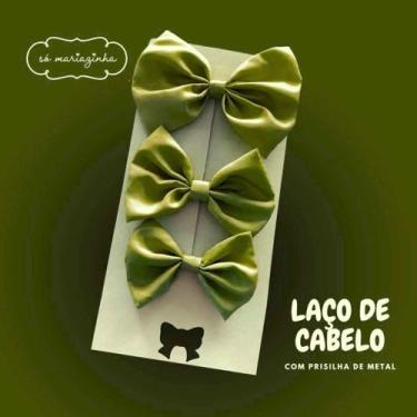 Imagem de Laço Decorativo de Cabelo Com 3 unidades - Só Mariazinha, ÚNICO, Oliva