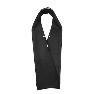 Imagem de Fenteer Cachecol babador adulto, protetor de roupas preto reutilizável para mulheres, homens, idosos, idosos