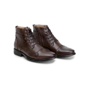 Imagem de Bota Coturno Masculino Confortavel Botina Anatomica Gel Couro 100 Legi