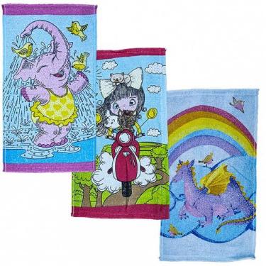 Imagem de Kit com 3 Toalha Lancheira Escolar Infantil Estampas Menino e Menina -