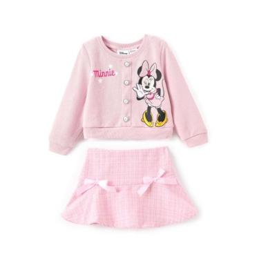 Imagem de Roupa Disney Minnie Toddler Girl 3T: blusa rosa e saia de tweed