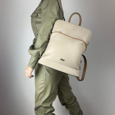 Imagem de Mochila  recuo em couro legítimo b.901, Onix preto tabaco