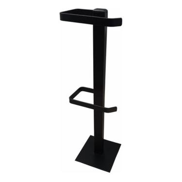 Imagem de Porta Papel Higiênico De Chão Papeleira Dupla Preto Fosco