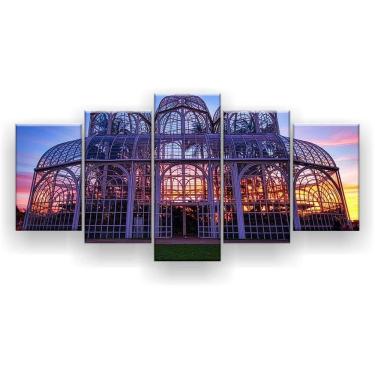 Imagem de Quadro Decorativo Mosaico 5 Peças Jardim Botânico Curitiba