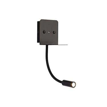 Imagem de Jadssox Luminária De Parede Led Com Pescoço Ganso, Cabeceira Flexível, Arandela Fio E Interruptor, Interna Moderna, Porta Carregamento Usb, Luminárias Para Quarto (3000K)