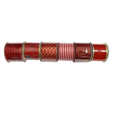 Imagem de Fita Natalina Vermelha 6cmx2m CV244496 Cazza, UNICA