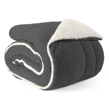 Imagem de Cobertor Queen 1 Peça Maya Manta Soft e Sherpa de Carneiro 100 Poliest