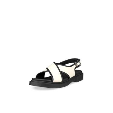 Imagem de ECCO Sandália feminina Seoul Cross Strap Slingback, calcário/preto, 8-8.5