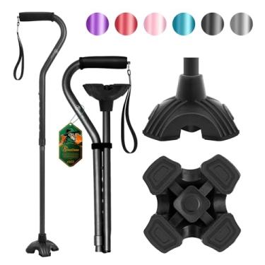 Imagem de BeneCane Bengala de caminhada ajustável com alça acolchoada macia deslocada para homens e mulheres, leve, confortável, base de estabilidade extra, auxílio à mobilidade para homens, mulheres e idosos