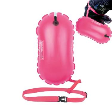 Imagem de Bolsa seca para boia de natação – Bolsa seca com bolhas de natação para águas abertas – Acessórios de natação de alta visibilidade para piscina, triatletas, caiaques, snorkelers, mulheres, nadadoras