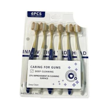 Imagem de Escova De Dentes Manual Para Adultos Com Cerdas Macias, Cabeça Larga, 