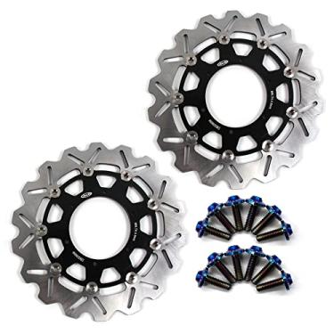 Imagem de Arashi Discos de freio dianteiro Rotores com parafusos de montagem para BMW F700GS ABS 2013-2018, F800GS Adventure ABS 2013-2018, acessórios de substituição de motocicleta preto