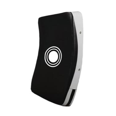 Imagem de oshhni Almofada de chute curvada Almofada de bloqueio Almofada de soco de boxe Alvo de pé para praticar taekwondo, Preto Branco