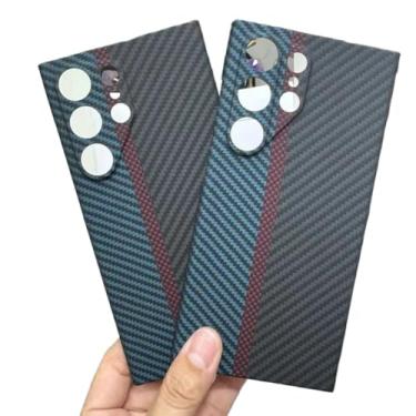 Imagem de Waillynice Capa de fibra de carbono original para Samsung Galaxy S24 Ultra anti-queda de fibra de aramida design S24ultra capa (cor preta, para S24 Ultra)