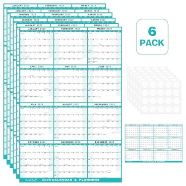 Imagem de Calendário de parede 2026 de 61 cm x 91 cm, calendário de parede dobrado, apagável a seco e molhado, 12 meses, calendário anual laminado 2026 horizontal/vertical, com datas julianas