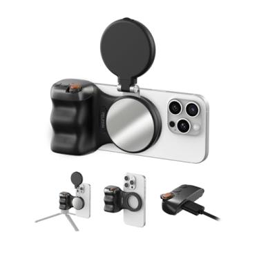 Imagem de TELESIN Kit criador de luz magnética para selfie C03 da Fun Shot compatível com iPhone Magsafe e Android, kit para selfies/fotografia/TikTok/Zoom Calls/vídeo (preto)