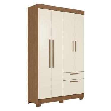 Imagem de Guarda Roupa Solteiro 4 Portas Londrina Jatobá Areia - Santos Andirá