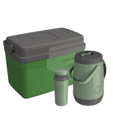 Imagem de Kit Caixa Cooler 15l + Jarra 2,5l E Copo Térmico 650ml Unitermi, Verde