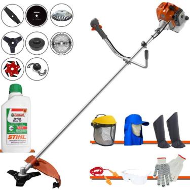 Imagem de Aparador de Grama Tekna RL520ACNTK À Gasolina 52cc 2HP 9.000rpm Multifunções Completa Com Carretel de Nylon + 7 Opções de Corte + EPI + ÓLEO STIHL