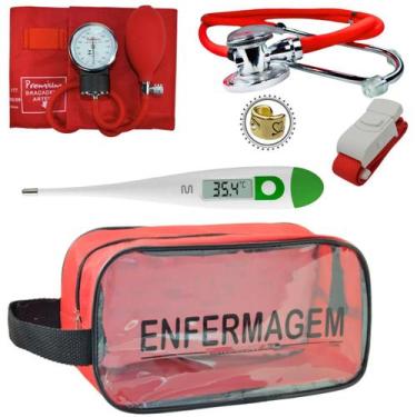 Imagem de Kit Enfermagem Academico Com Aparelho de Pressao Estetoscopio Rappapor