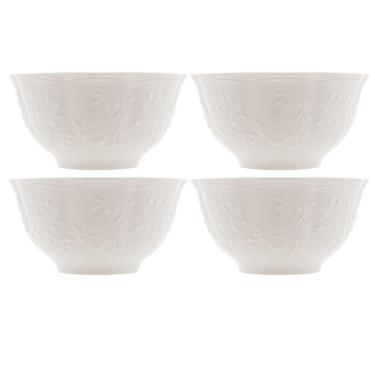 Imagem de Jogo 4 Bowl Tigela De Cerâmica New Bone Butterfly Flower Borboleta Flores 14cm Lyor