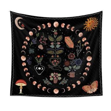 Imagem de Tapeçaria de parede Moon Phase Tree Of Life 150x130cm Microfabric - yi