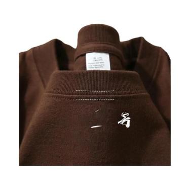 Imagem de Camiseta De Algodão Puro Pesada 500G Com Ombros Caídos E Manga Curta P