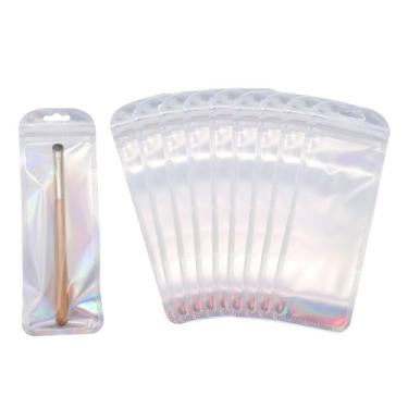 Imagem de PATIKIL Sacos plásticos longos para joias de 6 x 18,5 cm, 100 peças, bolsa com zíper autovedável transparente e reutilizável com orifício para pendurar para colares, embalagem de caneta, envio