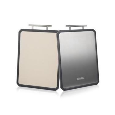 Imagem de Tábuas de corte de titânio para cozinha, dupla face, grau alimentício, não tóxica, com palha de trigo, PP, antiderrapante e lavável na lava-louças para carne, legumes, frutas, grande, 40 x 28 cm