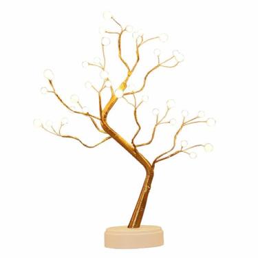 Imagem de Luzes de Galhos Árvore 36 LEDs Fada Estrelada Mesa Interior com USB ou Bateria Lâmpada Bonsai para Decoração Festa e Casamento