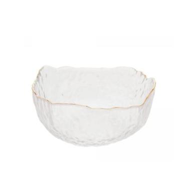 Imagem de Bowl Tigela de Vidro Taj Texturizada com Fio de Ouro - Wolff