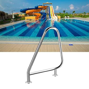 Imagem de Corrimãos de entrada para piscina, corrimão de segurança para piscina com 3 dobras de montagem fácil, corrimãos de spa à prova de ferrugem, 90 cm x 56 cm x 31 cm