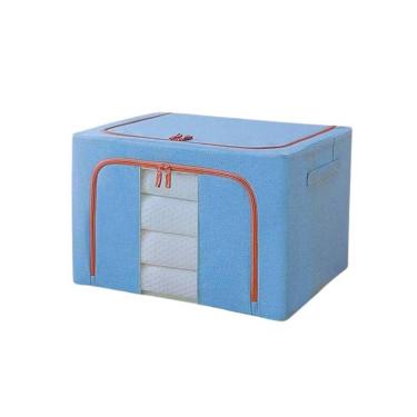 Imagem de Caixa Organizadora de Roupas Azul Claro Empilhável Dobrável