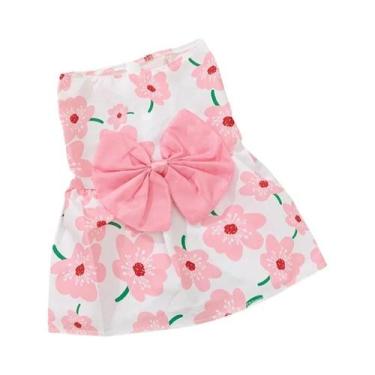 Imagem de Vestido Floral De Verão Para Cães Princesa, Saia De Renda Com Laço Est