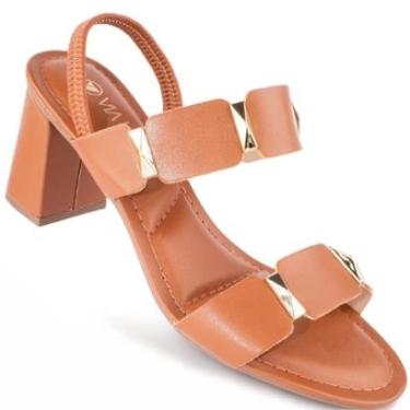 Imagem de Sandália Via Uno Salto Bloco Grosso Conforto Original 942004-Feminino