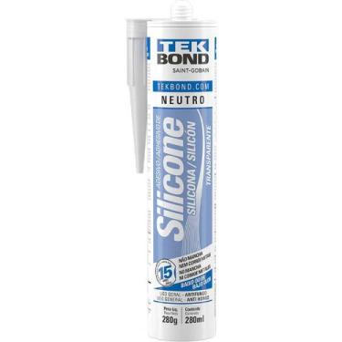 Imagem de Borracha de Silicone Neutro, Transparente, 280 g, Tekbond