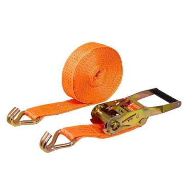 Imagem de Cinta Catraca Amarração Pratik, Laranja 50mm 5T 9m com Gancho J