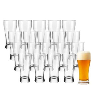 Imagem de Jogo 20 Copo De Cerveja Chopp De Vidro Tulipa Bar Restaurante 315ml Em