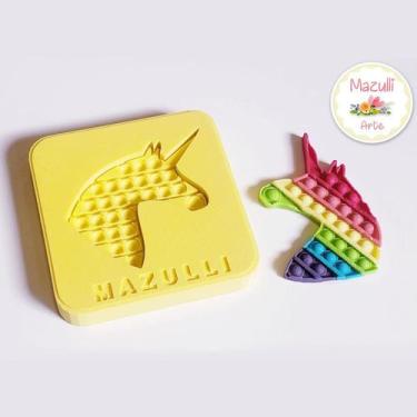 Imagem de Molde de Silicone 2339 Festa Pop It Fidget Toy Unicórnio - 01 Unidade 