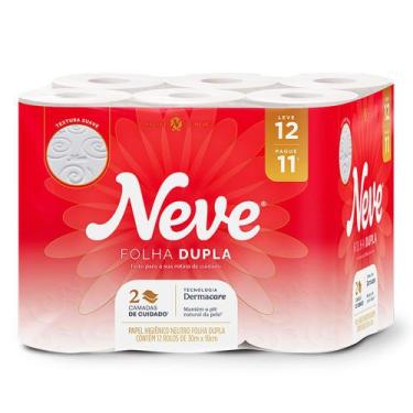 Imagem de Papel Higiênico Neve Toque da Seda Neutro Folha Dupla 30m Leve 12 Pagu