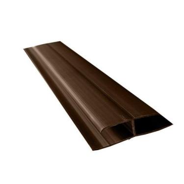 Imagem de Kit 75m de Emenda Rígida PVC Perfil H 4,5CMX3M Marrom/Mogno Bariri