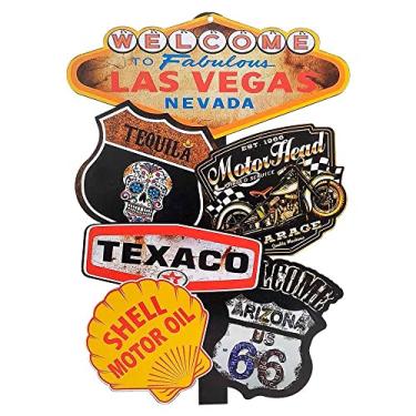 Imagem de Placa Decorativa de Parede em Madeira - Welcome Las Vegas Nevada