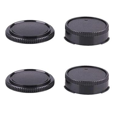 Imagem de Conjunto de tampa de lente traseira e tampa do corpo compatível com lentes de montagem Canon FD e lente de montagem FL com câmera Canon AE-1P F-1 AV-1 A-1 AE-1 T-80 (pacote com 2)