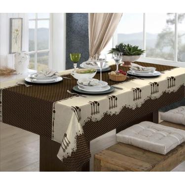 Imagem de Toalha De Mesa 6 Lugares Rustica Bella Luxo Retangular 2,10X1,40 Jazmi