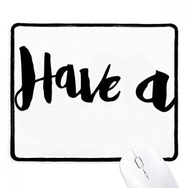 Imagem de Mouse pad com citação estilosa e escrita à mão com borda costurada preta antiderrapante